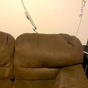 beautiful brown couch not leather its fabric